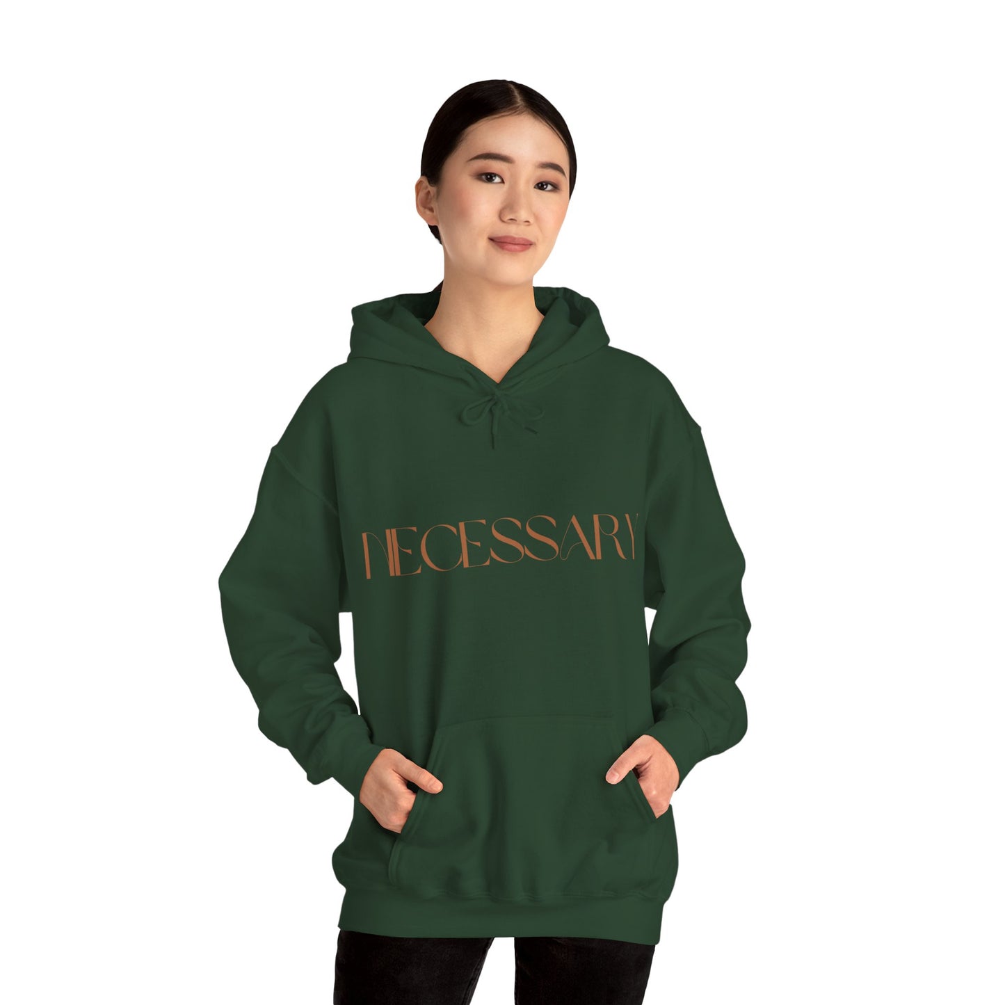 "necessary" Unisex Heavy Blend™ Hooded Sweatshirt - Black, Dark Chocolate & Forest Green Available