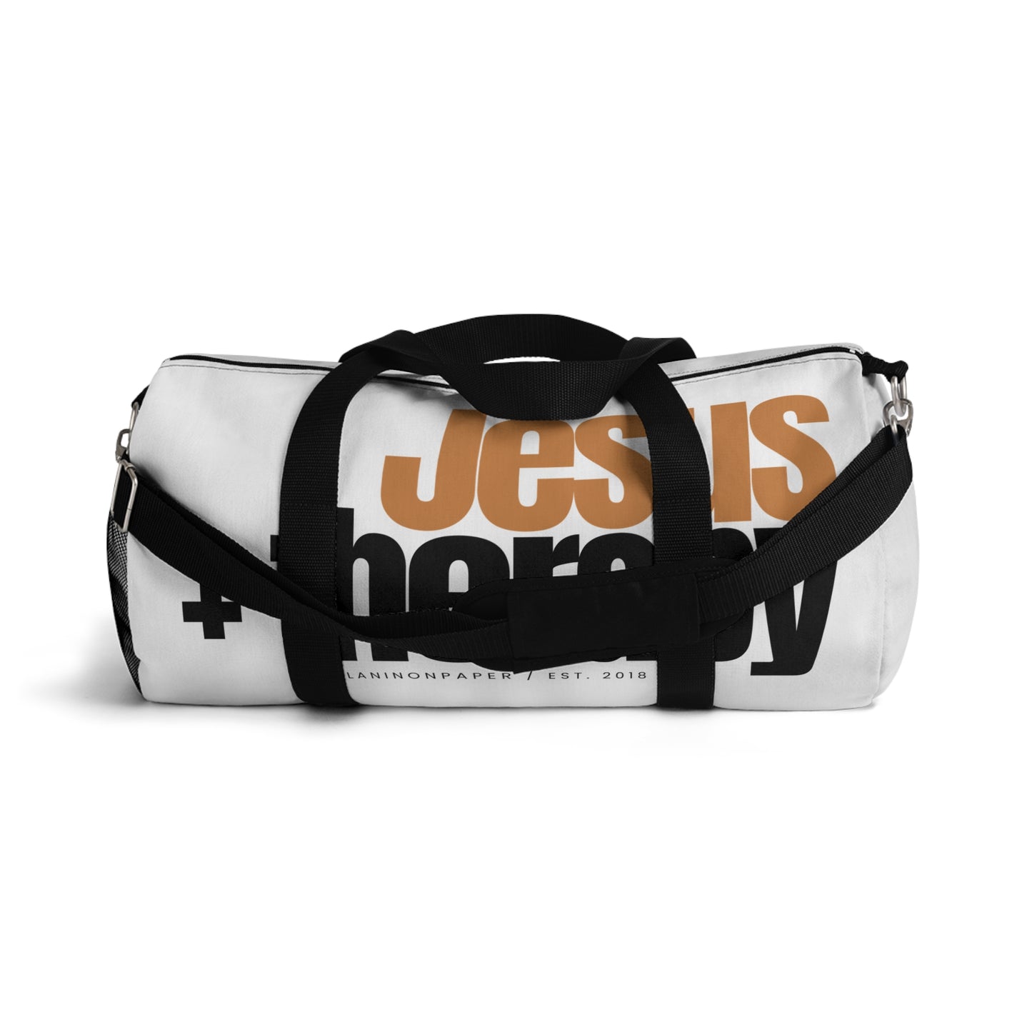 "Jesus + Therapy" Duffel Bag (White) - 2 Sizes Available