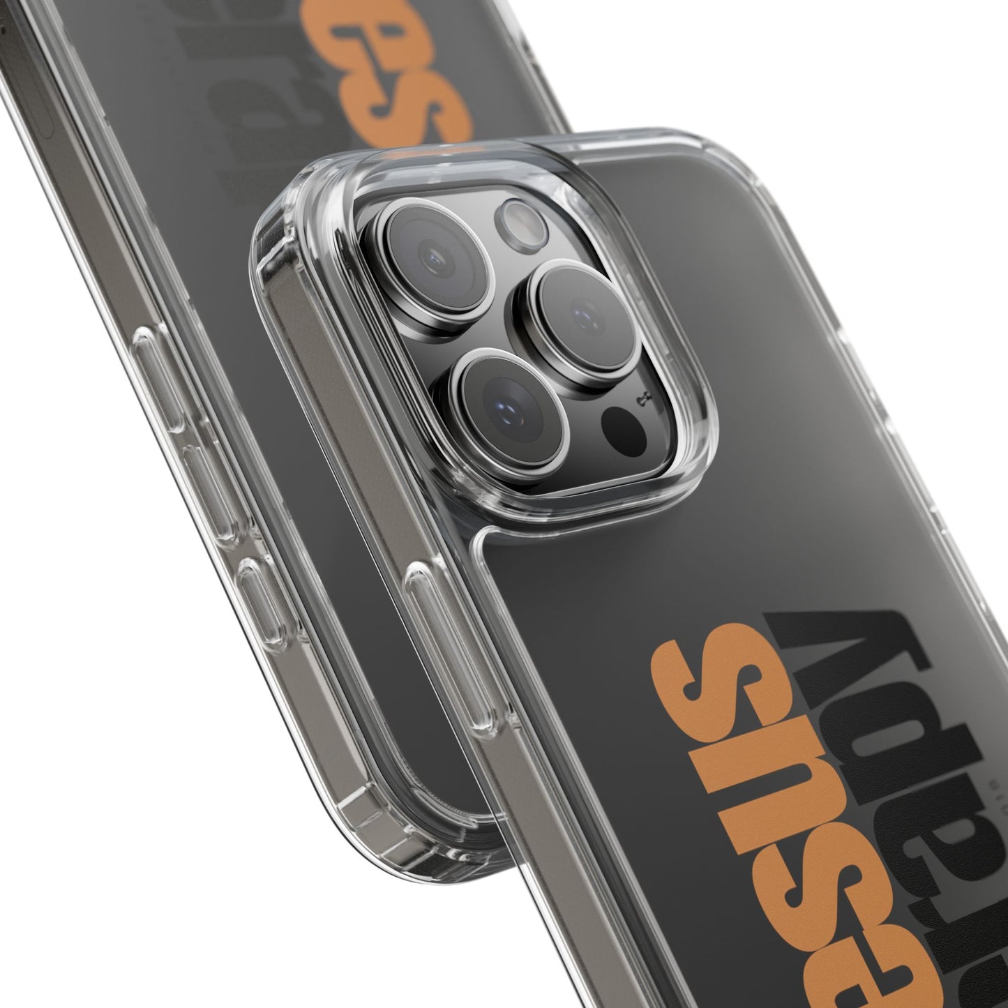 "Jesus + therapy" Clear Phone Cases - black & gold