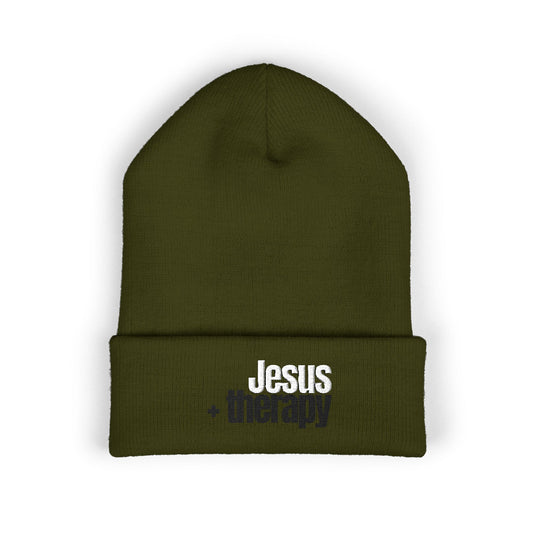 "Jesus + Therapy" Classic Cuffed Beanie