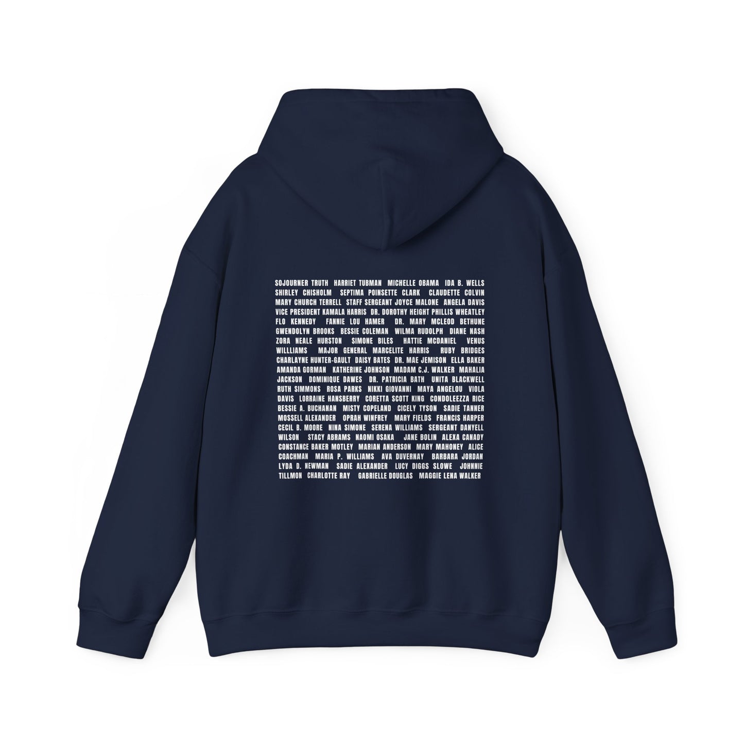 "Revolutionary Black Women" Unisex Heavy Blend™ Hooded Sweatshirt - Black, Chocolate, Navy Blue, Dark Gray, & Hunter Green Available