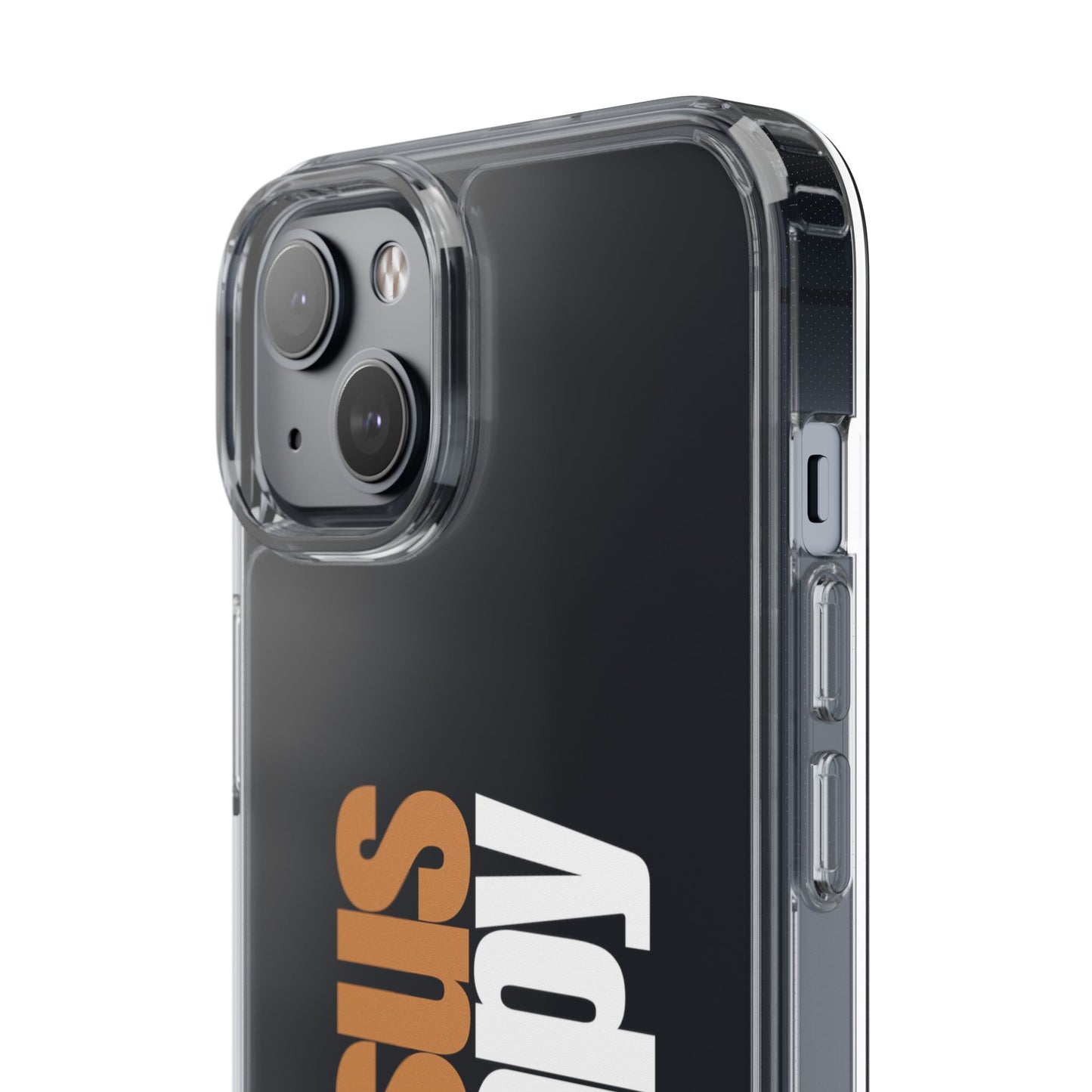 "Jesus + therapy" Clear Phone Cases - white & gold