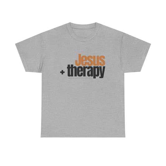 "Jesus + therapy" Unisex Heavy Cotton Tee - White, Sport Grey, & Graphite Heather Grey