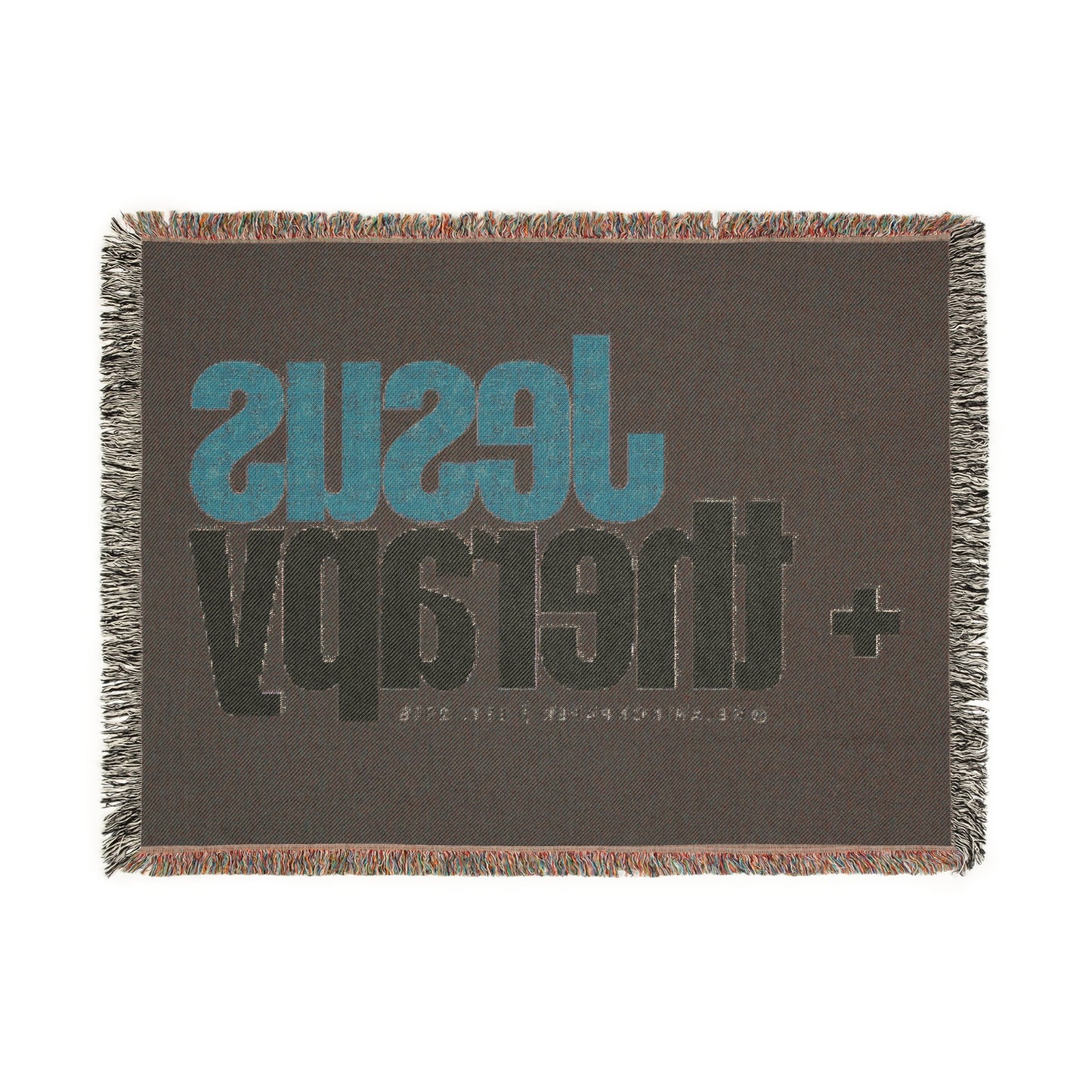 "Jesus + Therapy" Cozy Woven Blanket