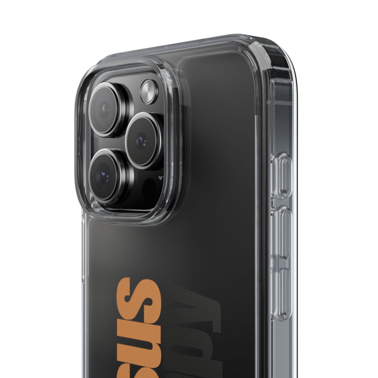 "Jesus + therapy" Clear Phone Cases - black & gold