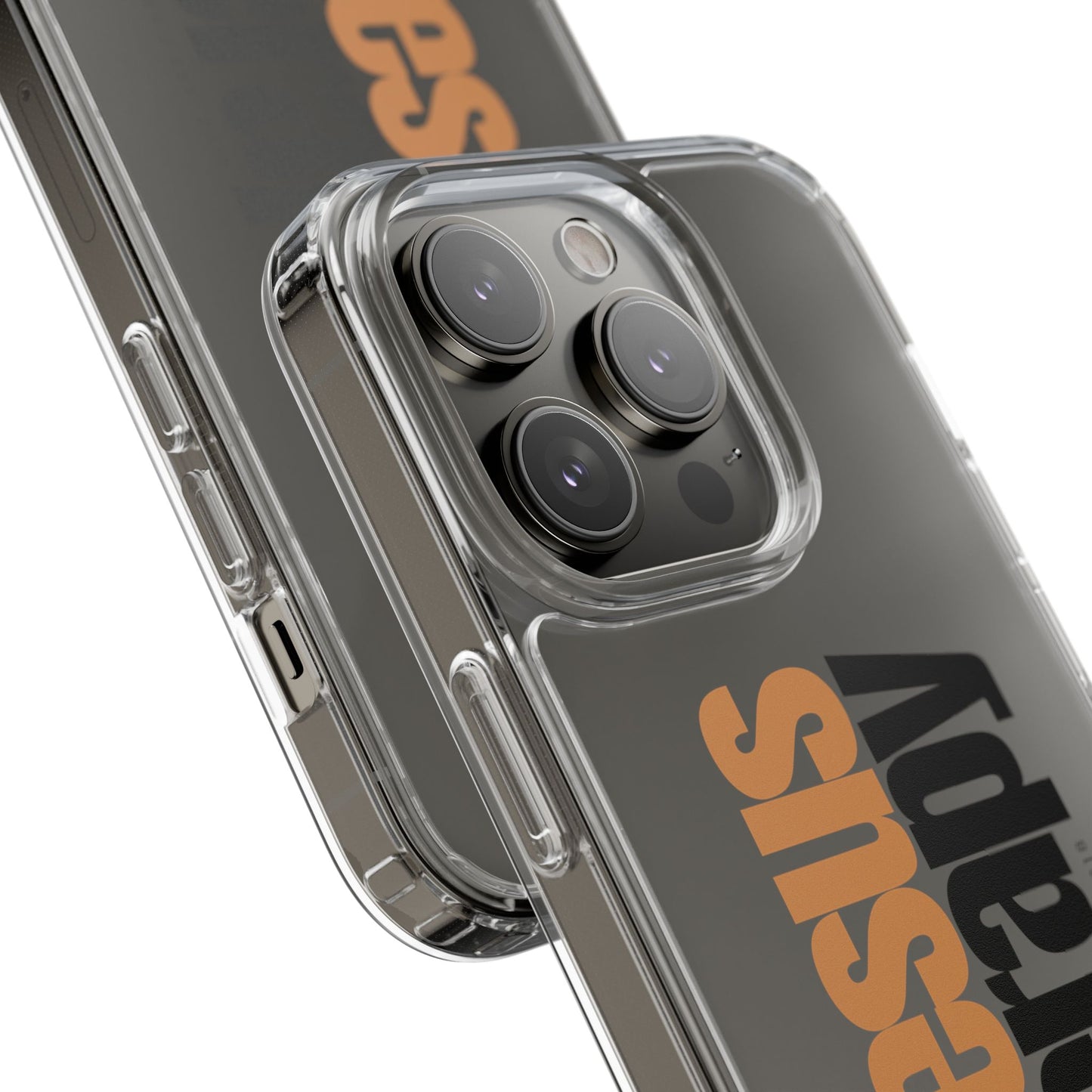 "Jesus + therapy" Clear Phone Cases - black & gold