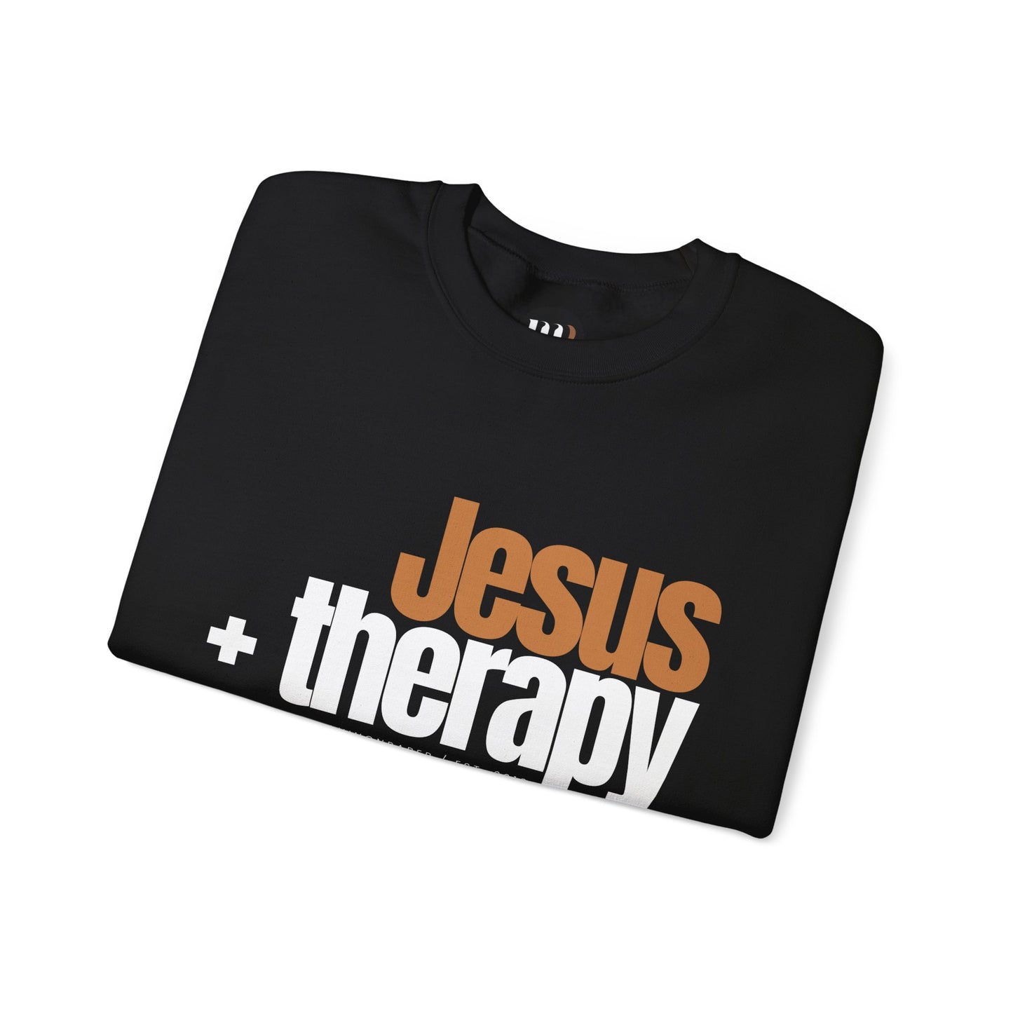 "Jesus + therapy" Unisex Heavy Blend™ Crewneck Sweatshirt - Black, Gray, & Navy Blue Available