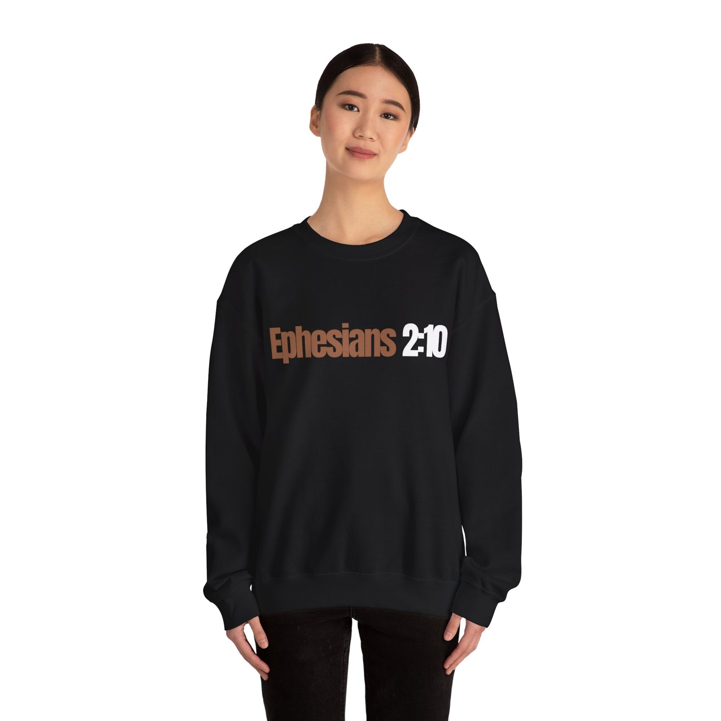 "Ephesians 2:10" Unisex Heavy Blend™ Crewneck Sweatshirt - Black, Gray, & Navy Blue Available