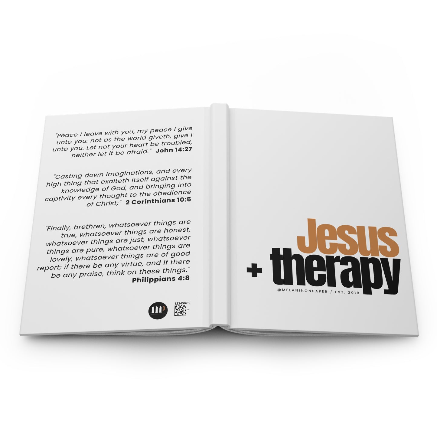 "Jesus + therapy" Velvety Matte Hardcover Journal (white)