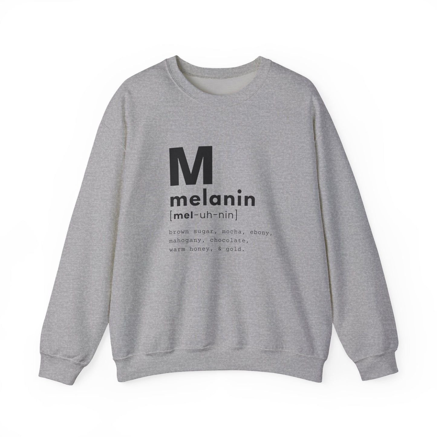 "melanin" Unisex Heavy Blend™ Crewneck Sweatshirt - Gray