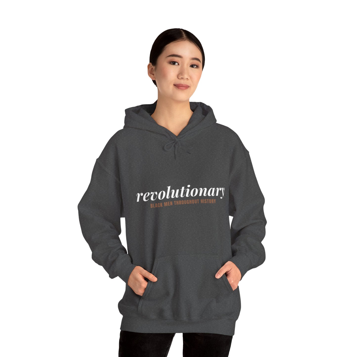 "Revolutionary Black Men" Unisex Heavy Blend™ Hooded Sweatshirt - Black, Chocolate, Navy Blue, Dark Gray, & Hunter Green Available