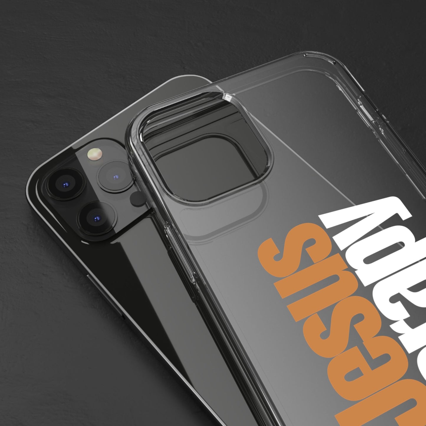 "Jesus + therapy" Clear Phone Cases - white & gold