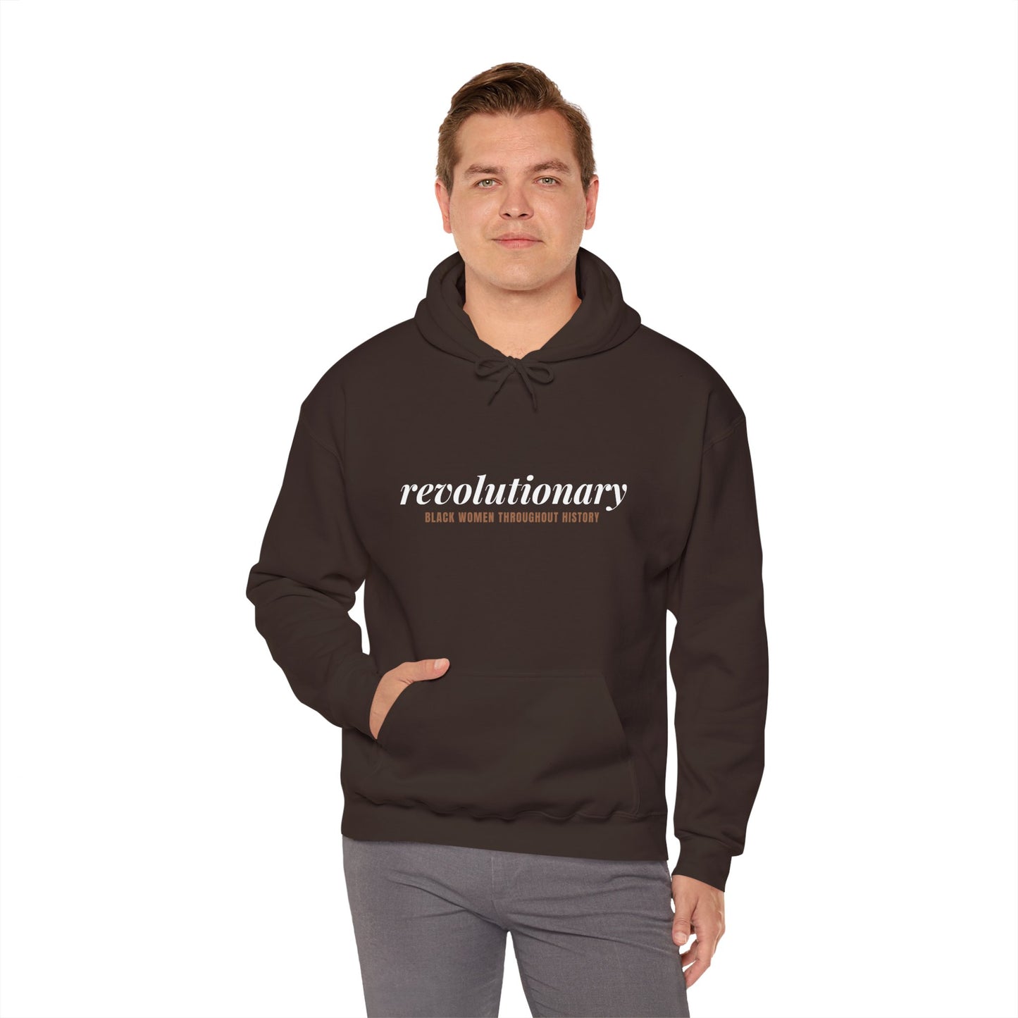 "Revolutionary Black Women" Unisex Heavy Blend™ Hooded Sweatshirt - Black, Chocolate, Navy Blue, Dark Gray, & Hunter Green Available