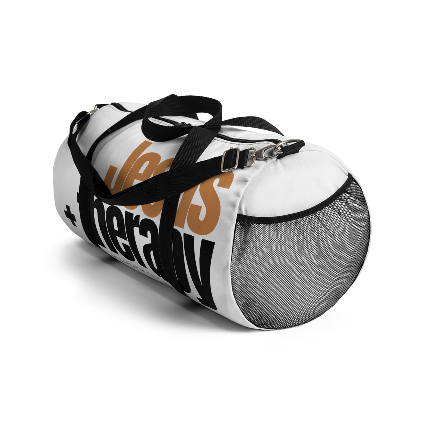 "Jesus + Therapy" Duffel Bag (White) - 2 Sizes Available