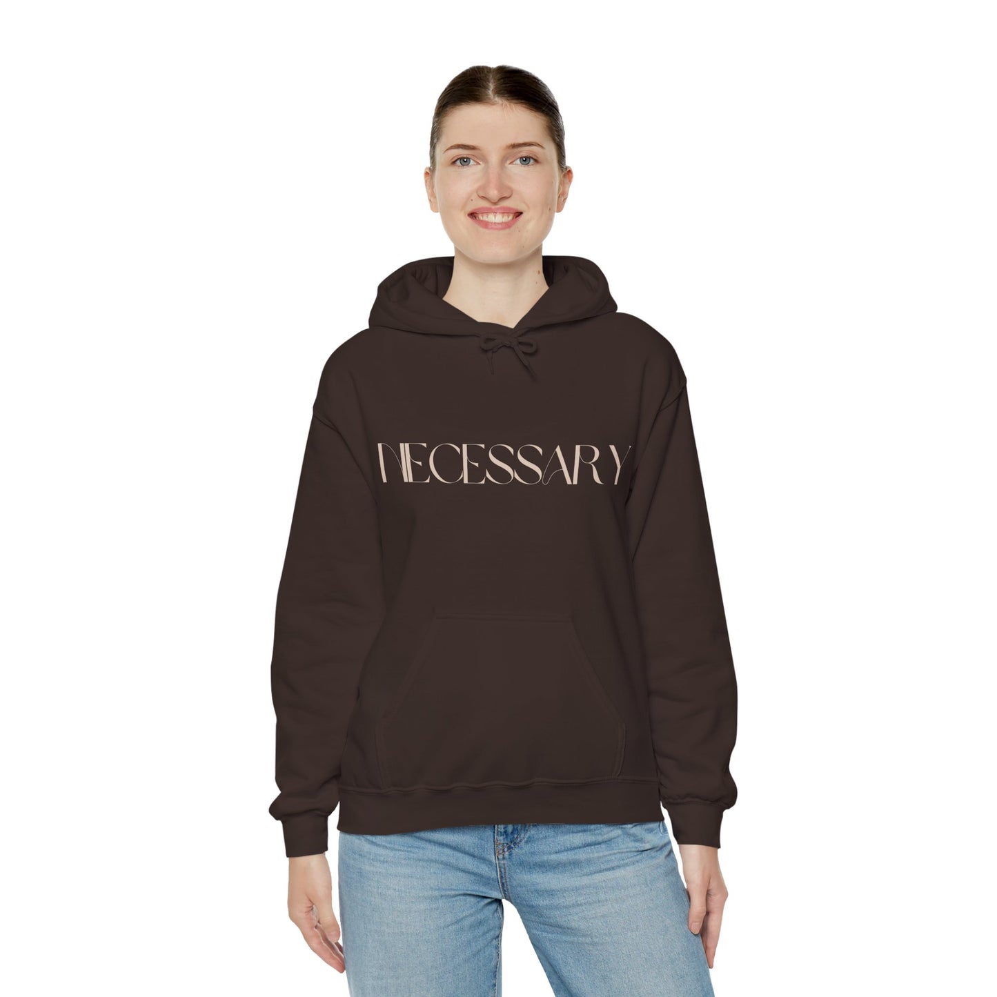 "necessary" Unisex Heavy Blend™ Hooded Sweatshirt - Black, Chocolate, & Hunter Green Available