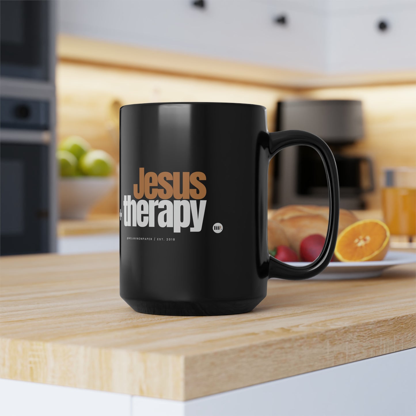 "Jesus + therapy" - 15oz Black Mug