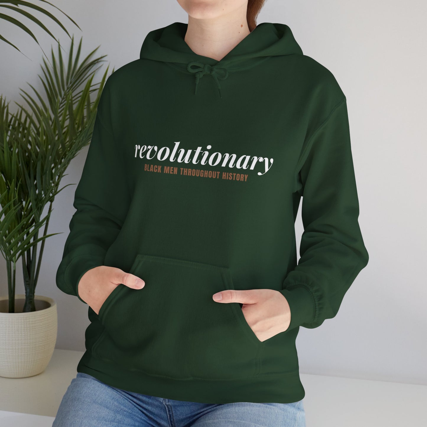 "Revolutionary Black Men" Unisex Heavy Blend™ Hooded Sweatshirt - Black, Chocolate, Navy Blue, Dark Gray, & Hunter Green Available
