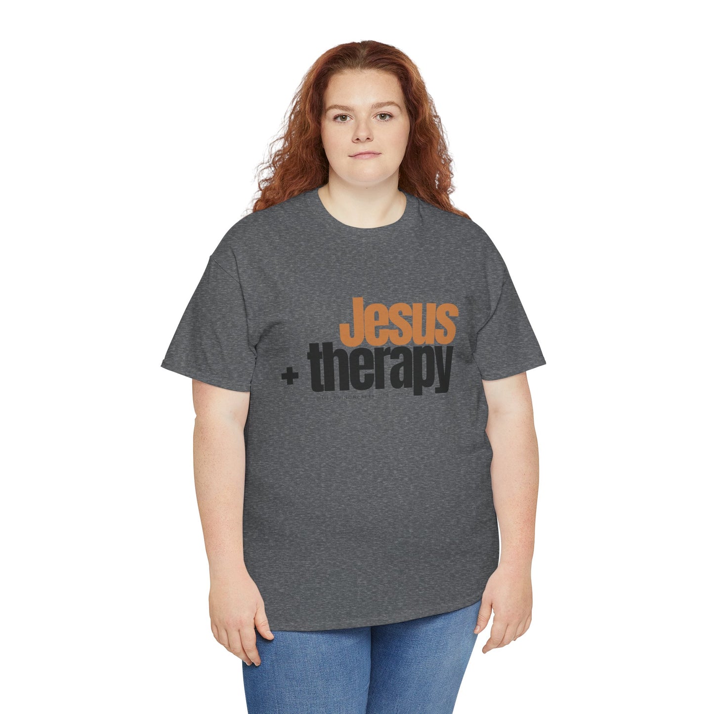 "Jesus + therapy" Unisex Heavy Cotton Tee - White, Sport Grey, & Graphite Heather Grey