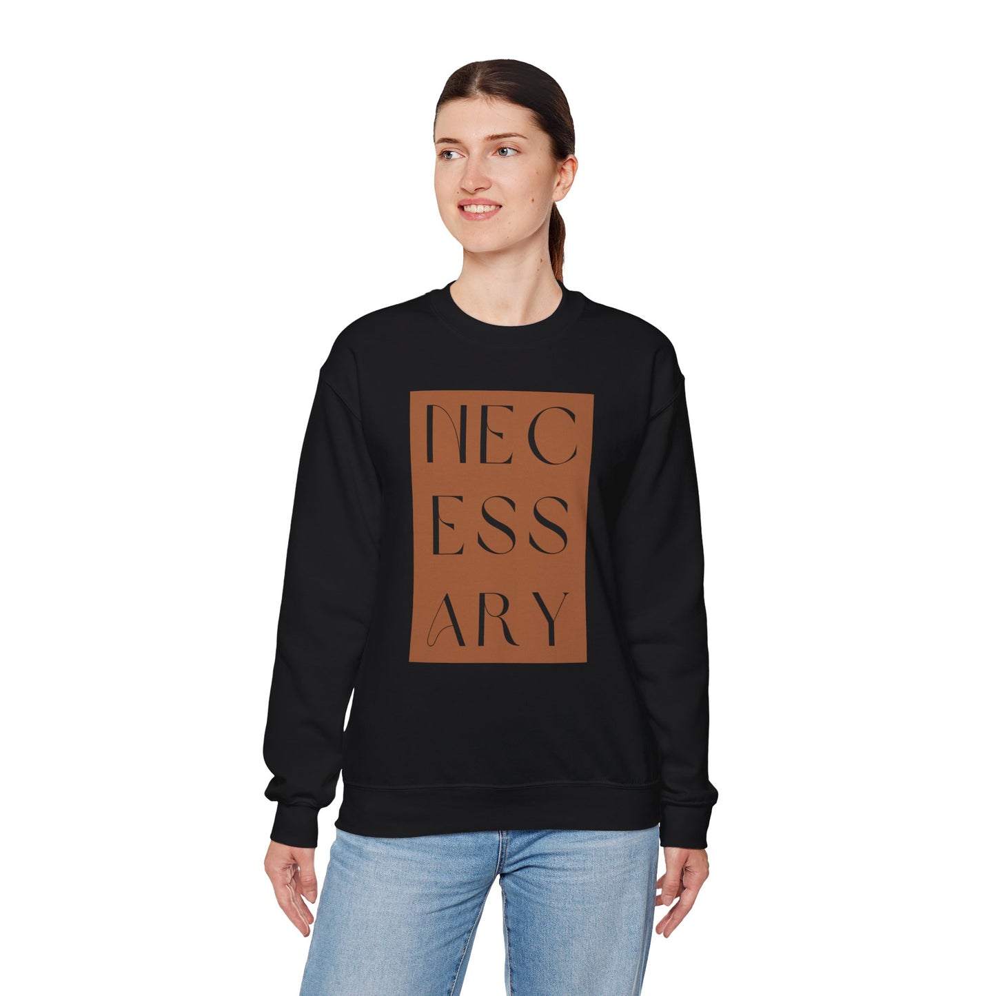 "necessary" Unisex Heavy Blend™ Crewneck Sweatshirt - Black & Gray Available