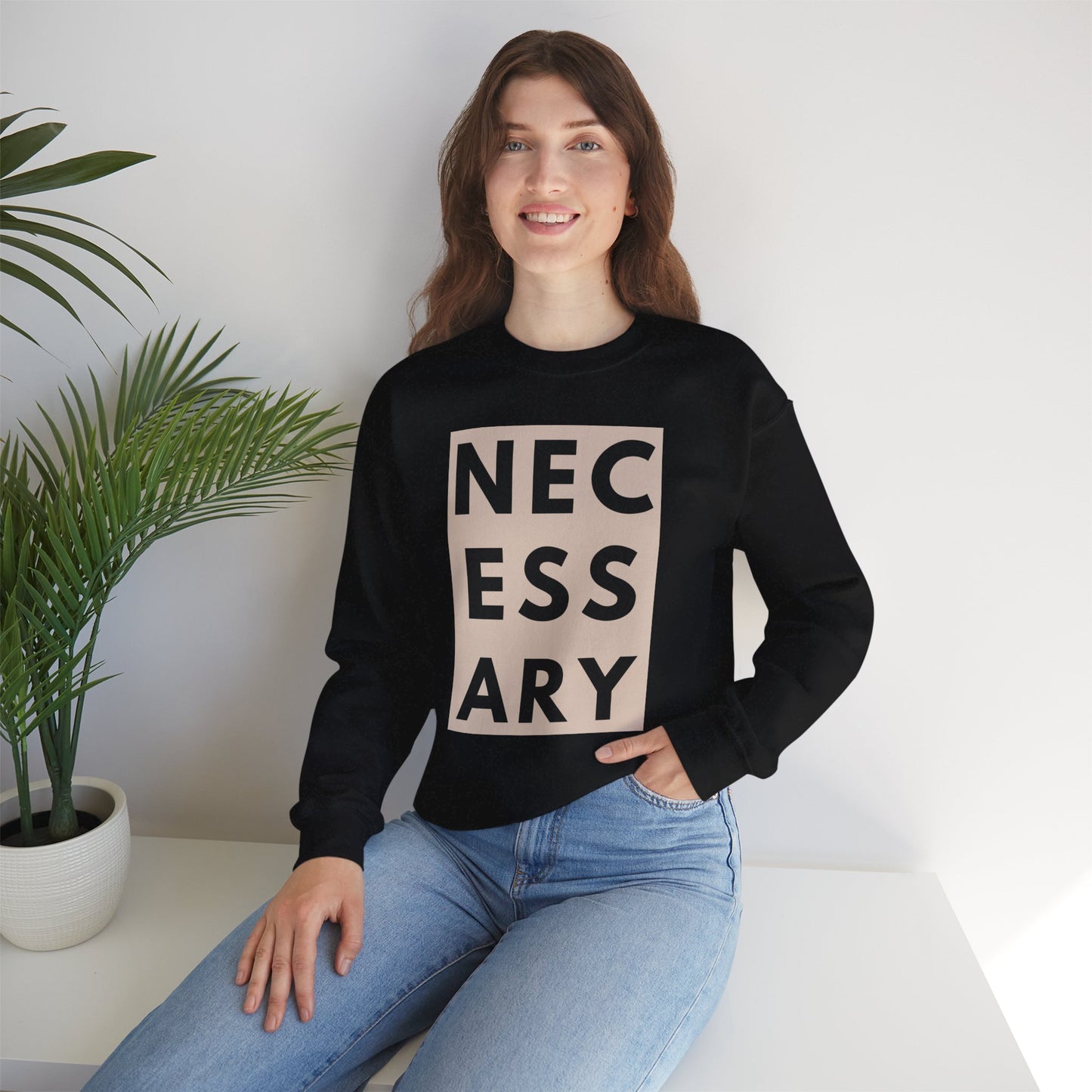 "necessary" Unisex Heavy Blend™ Crewneck Sweatshirt - Nude