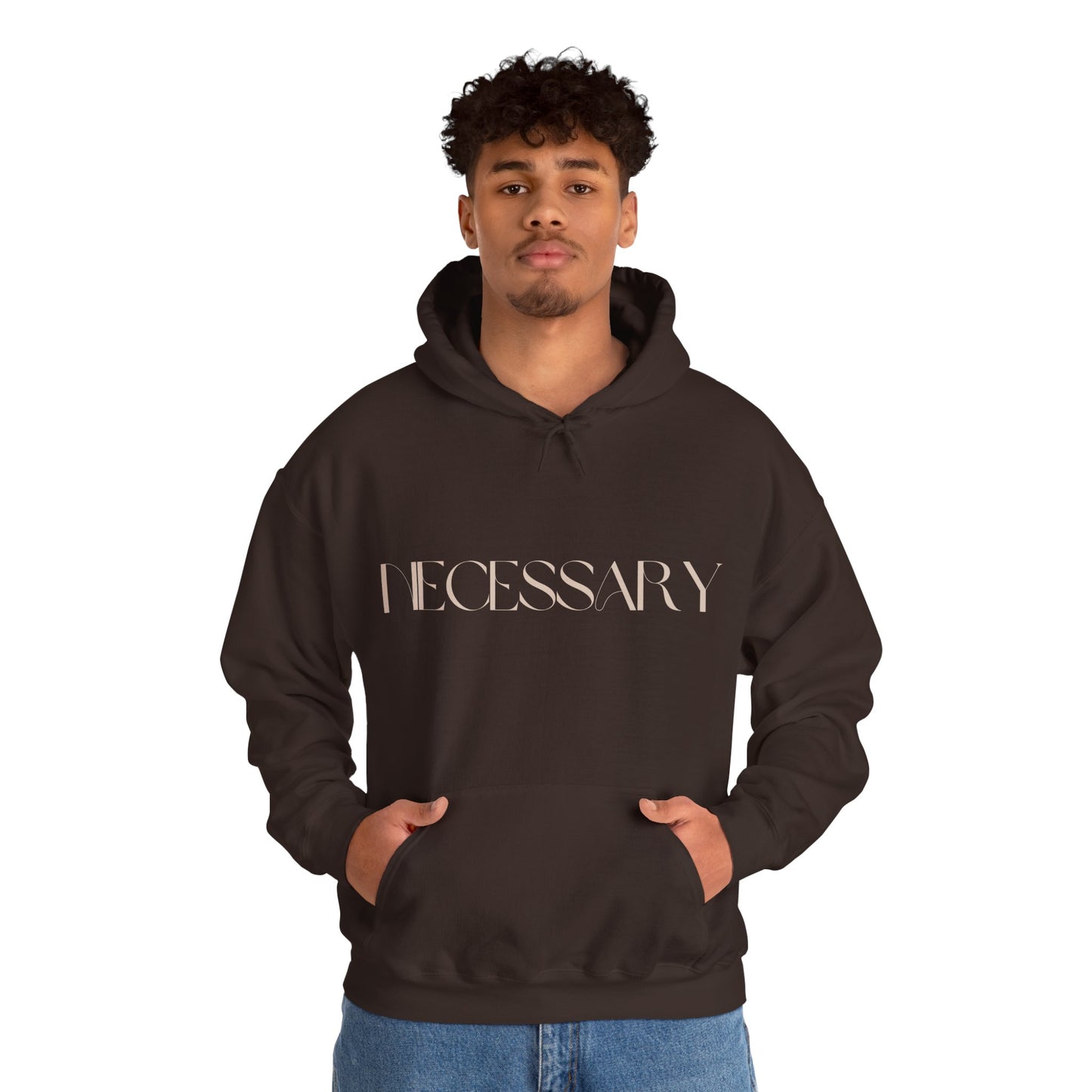 "necessary" Unisex Heavy Blend™ Hooded Sweatshirt - Black, Chocolate, & Hunter Green Available