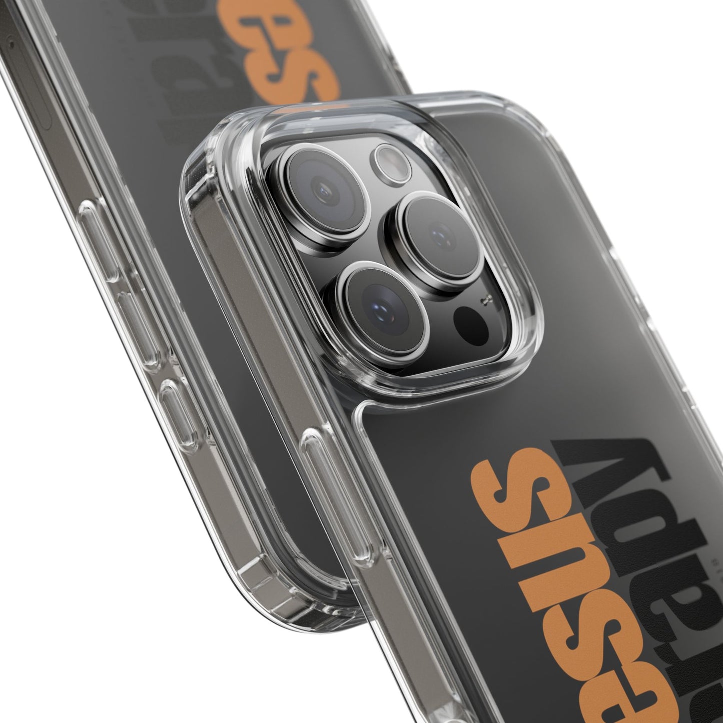 "Jesus + therapy" Clear Phone Cases - black & gold