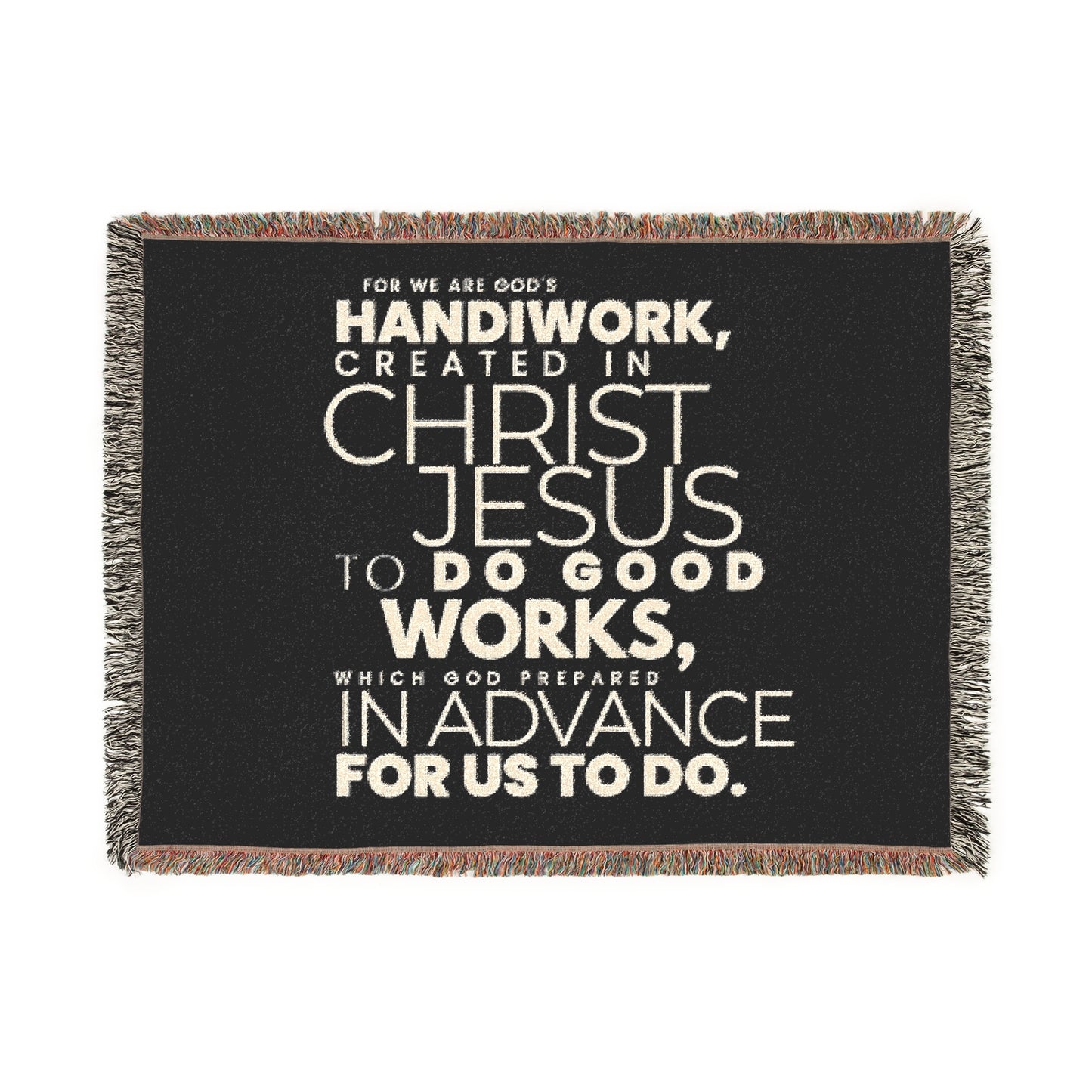 "Ephesians 2:10" Cozy Woven Blanket