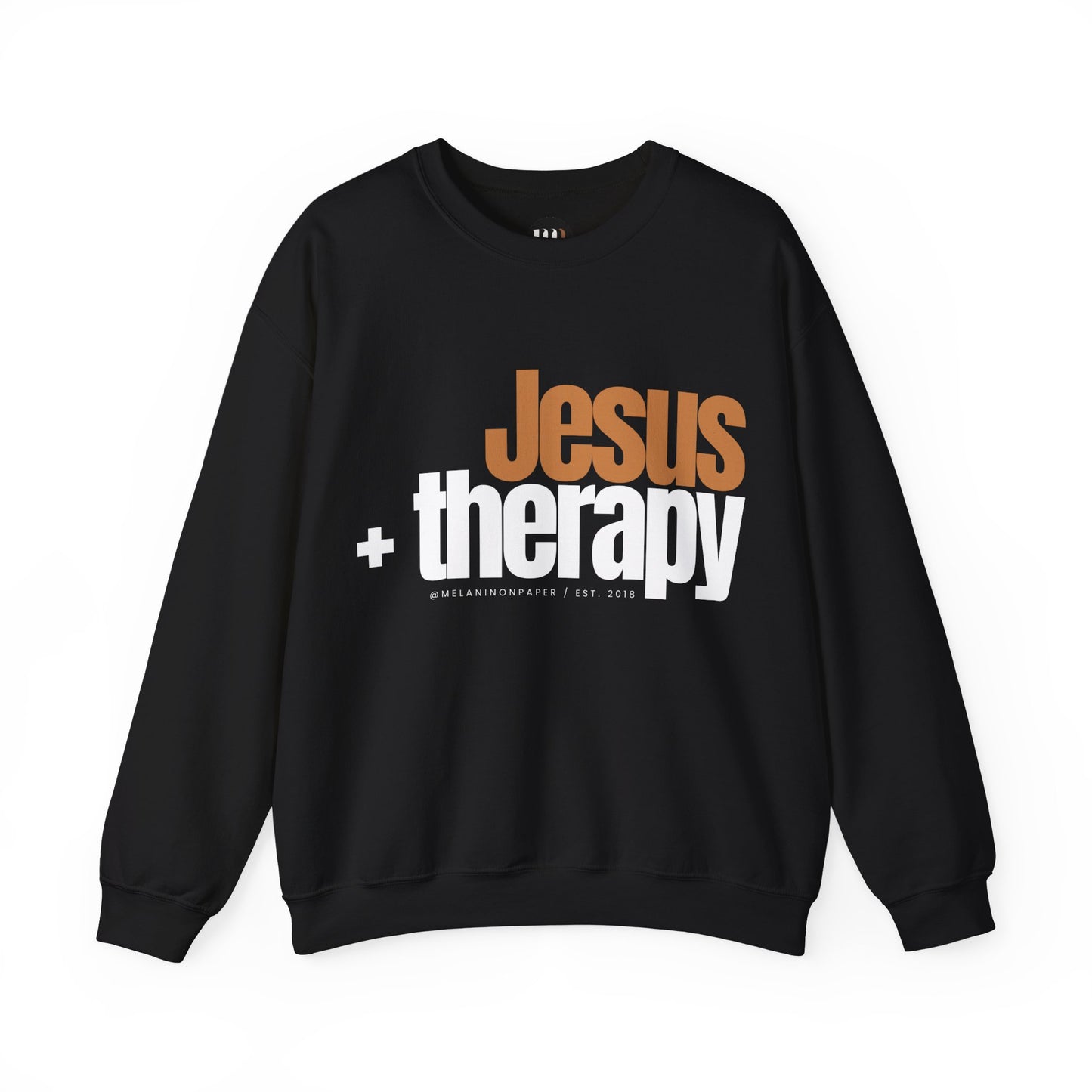 "Jesus + therapy" Unisex Heavy Blend™ Crewneck Sweatshirt - Black, Gray, & Navy Blue Available