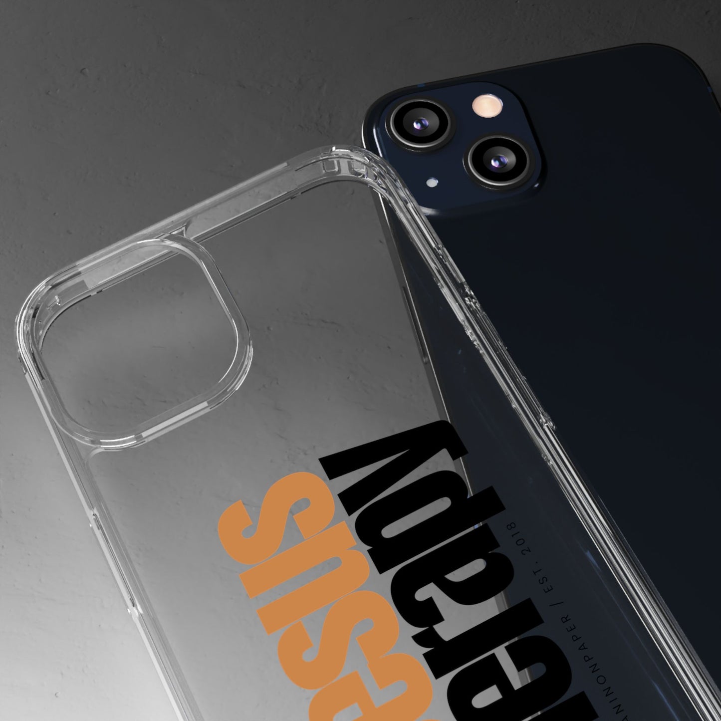 "Jesus + therapy" Clear Phone Cases - black & gold