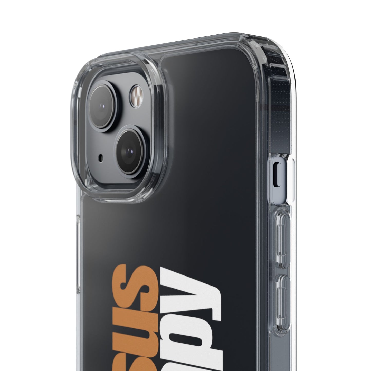 "Jesus + therapy" Clear Phone Cases - white & gold