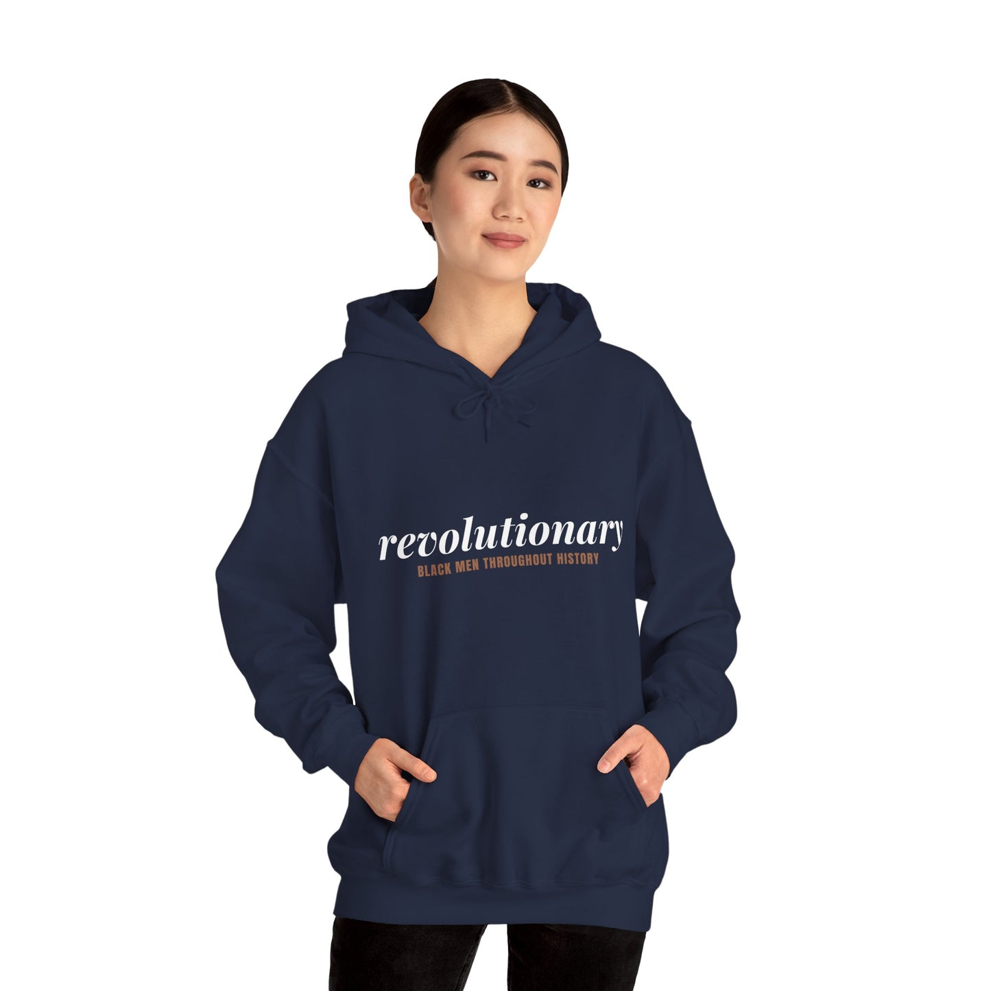 "Revolutionary Black Men" Unisex Heavy Blend™ Hooded Sweatshirt - Black, Chocolate, Navy Blue, Dark Gray, & Hunter Green Available