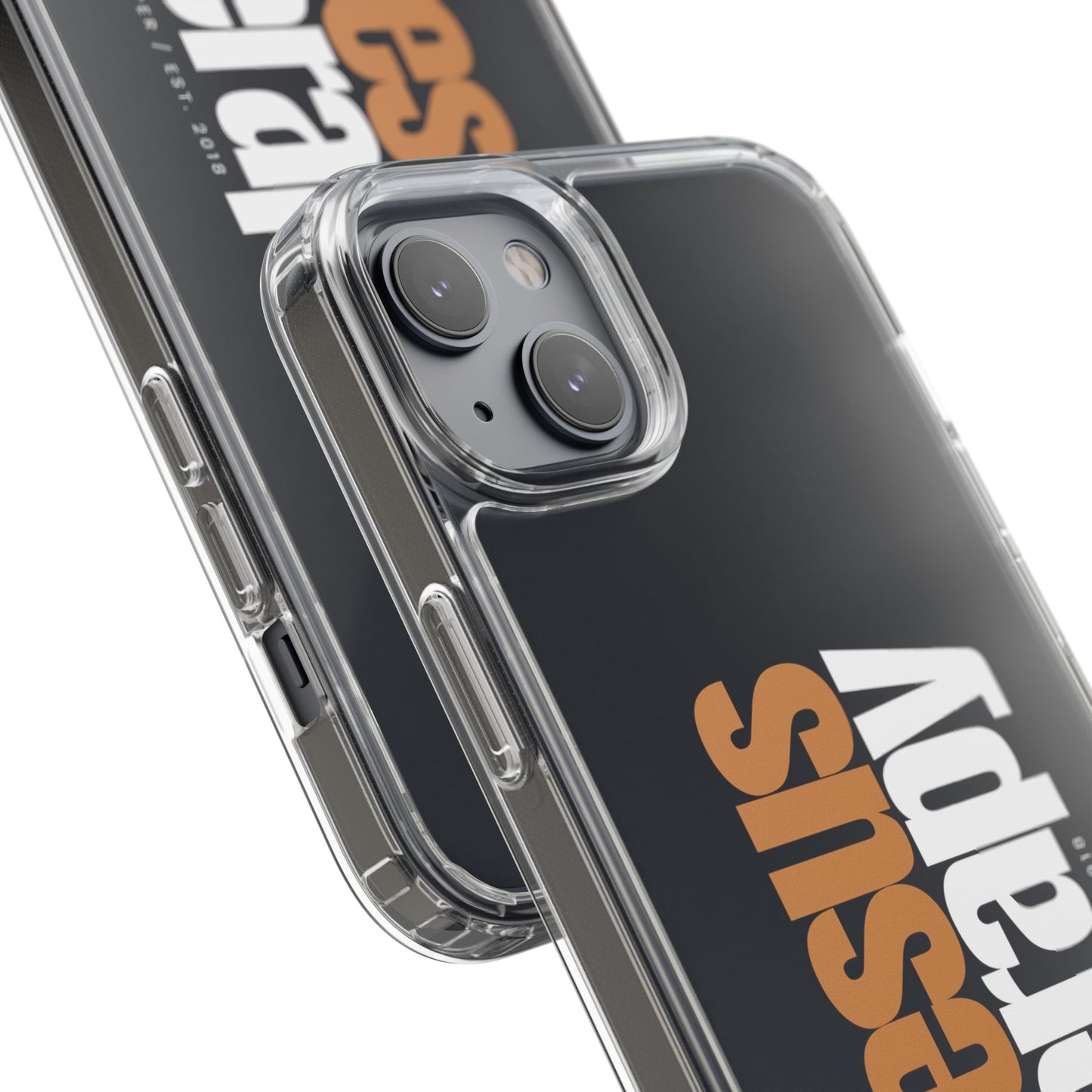 "Jesus + therapy" Clear Phone Cases - white & gold