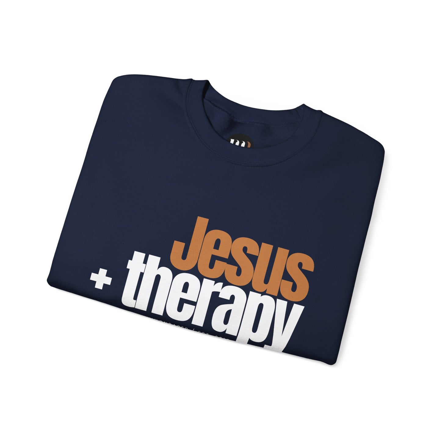 "Jesus + therapy" Unisex Heavy Blend™ Crewneck Sweatshirt - Black, Gray, & Navy Blue Available