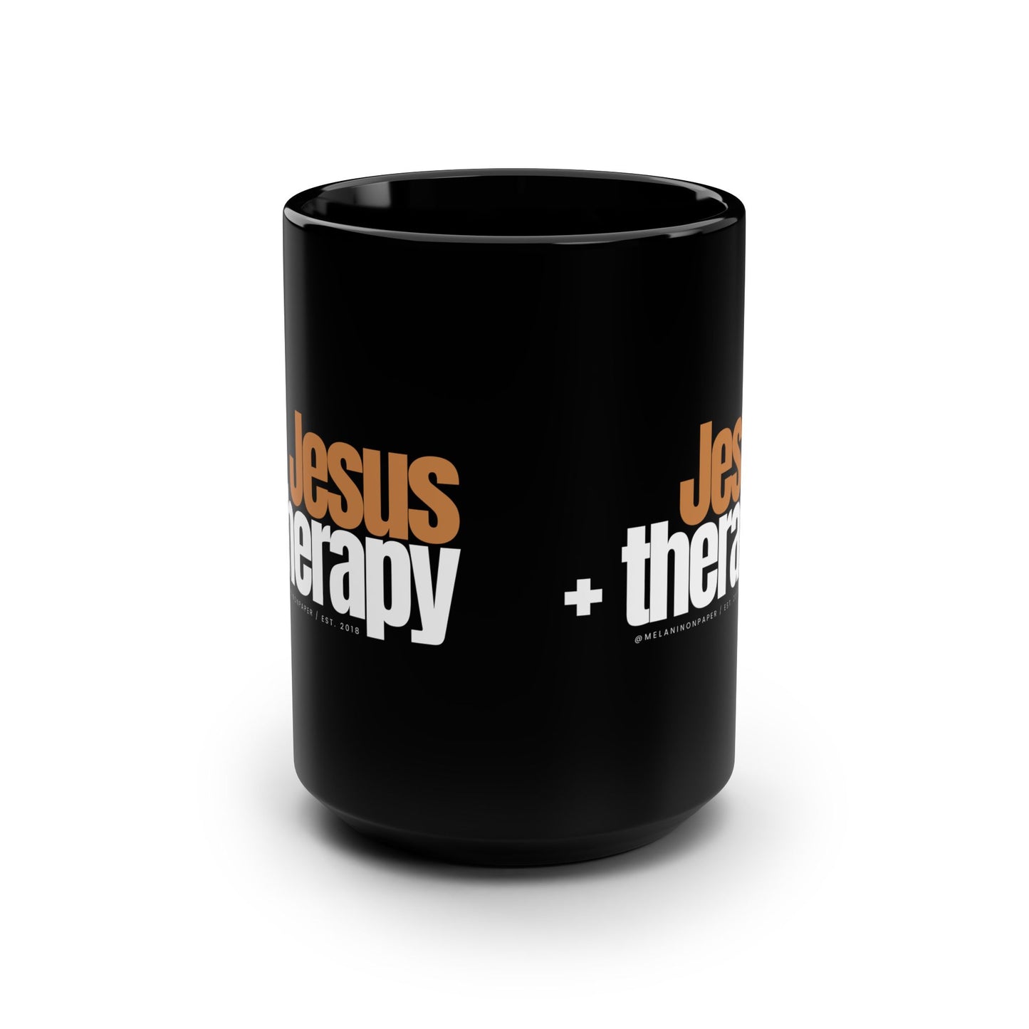 "Jesus + therapy" - 15oz Black Mug