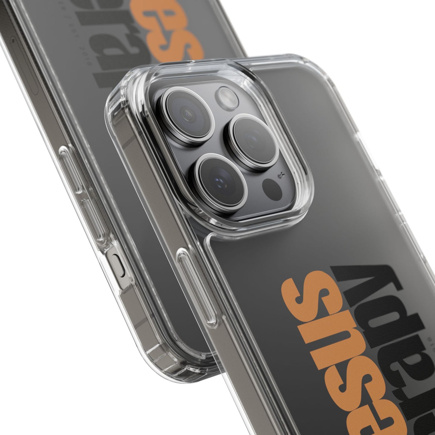 "Jesus + therapy" Clear Phone Cases - black & gold