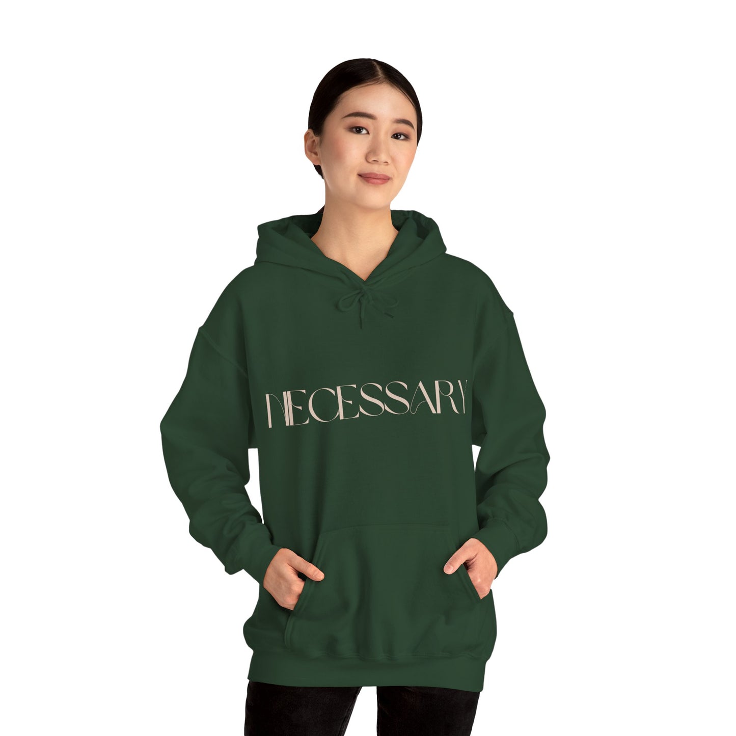 "necessary" Unisex Heavy Blend™ Hooded Sweatshirt - Black, Chocolate, & Hunter Green Available