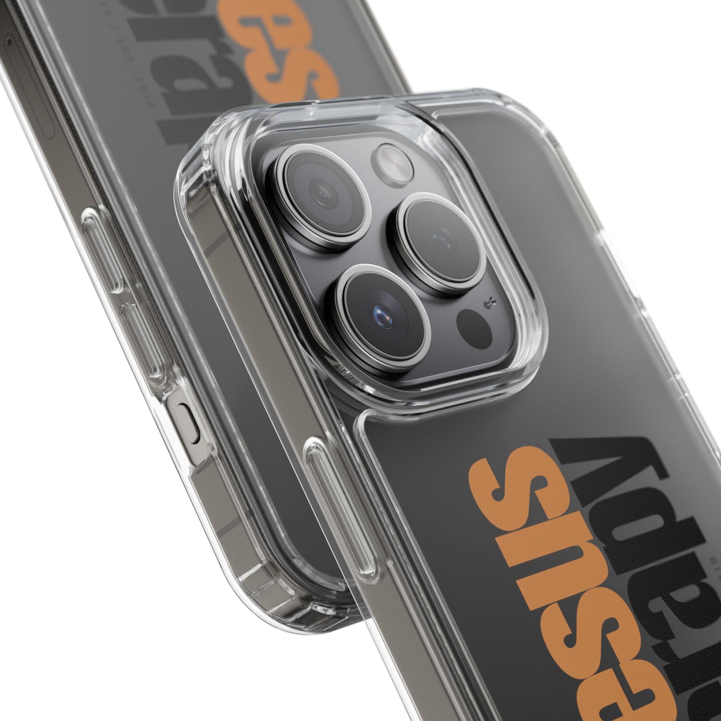 "Jesus + therapy" Clear Phone Cases - black & gold