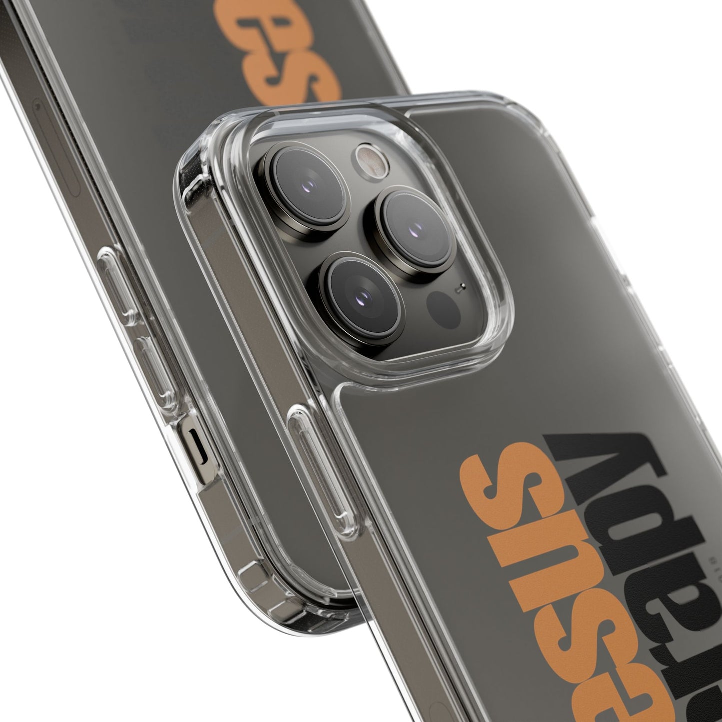 "Jesus + therapy" Clear Phone Cases - black & gold