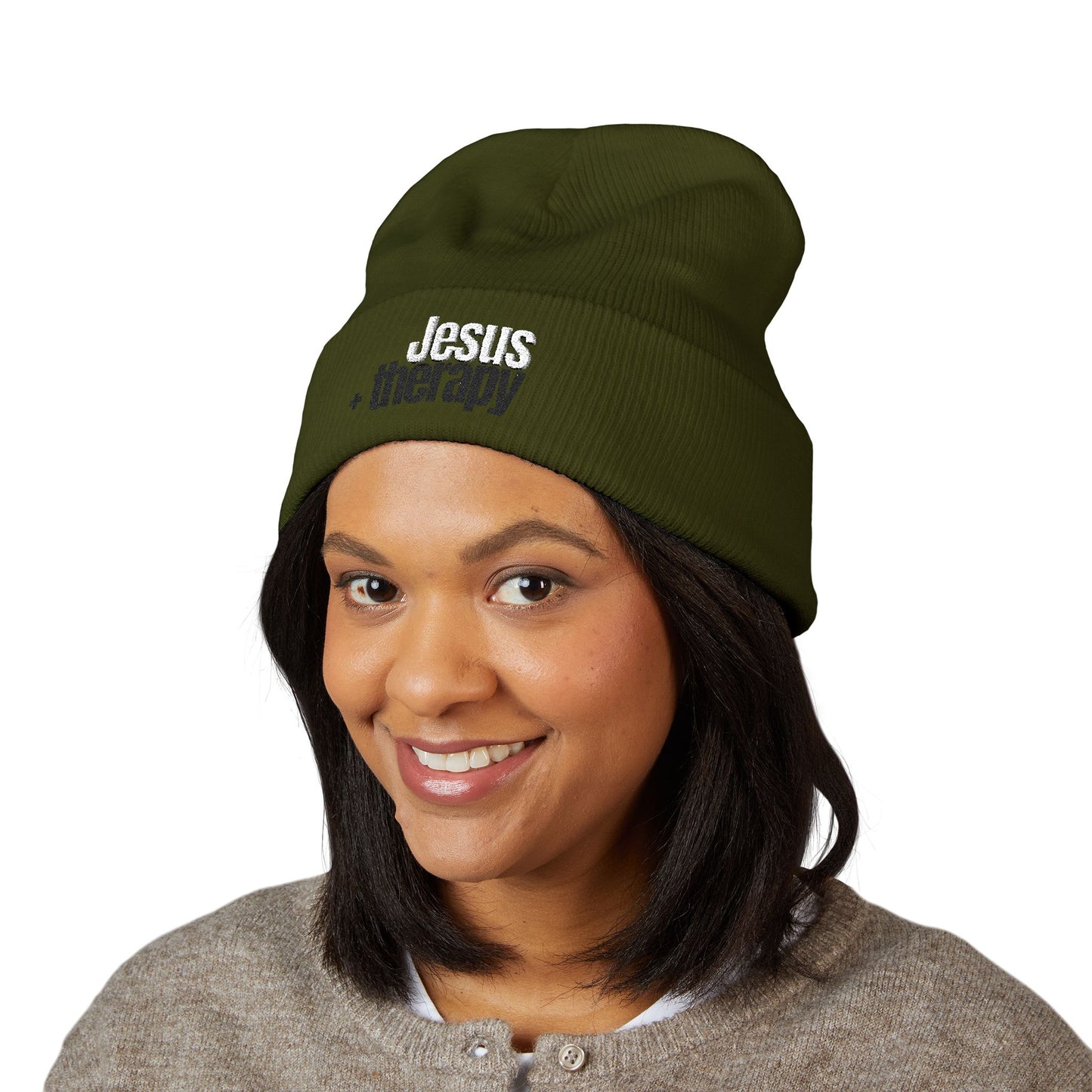 "Jesus + Therapy" Classic Cuffed Beanie