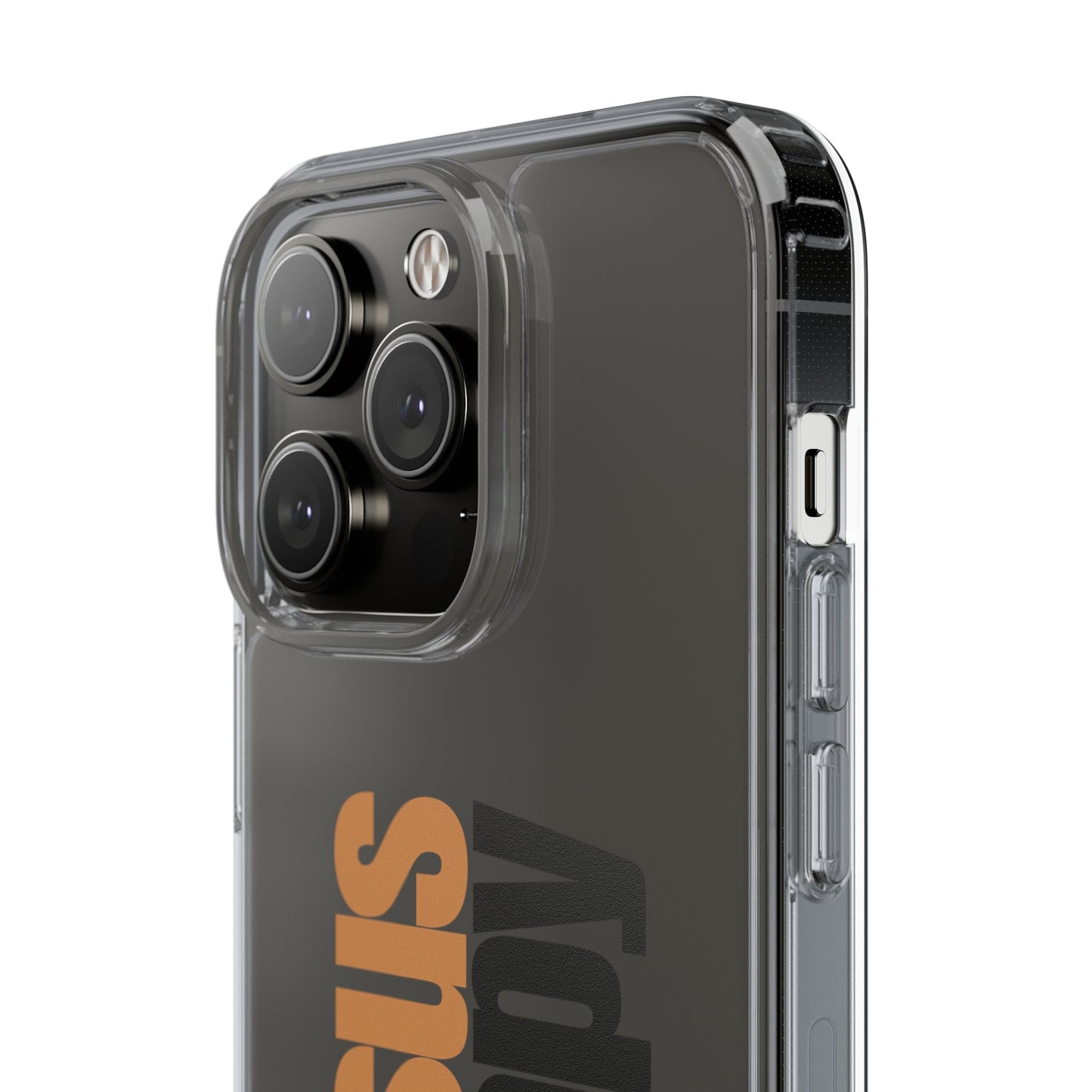 "Jesus + therapy" Clear Phone Cases - black & gold