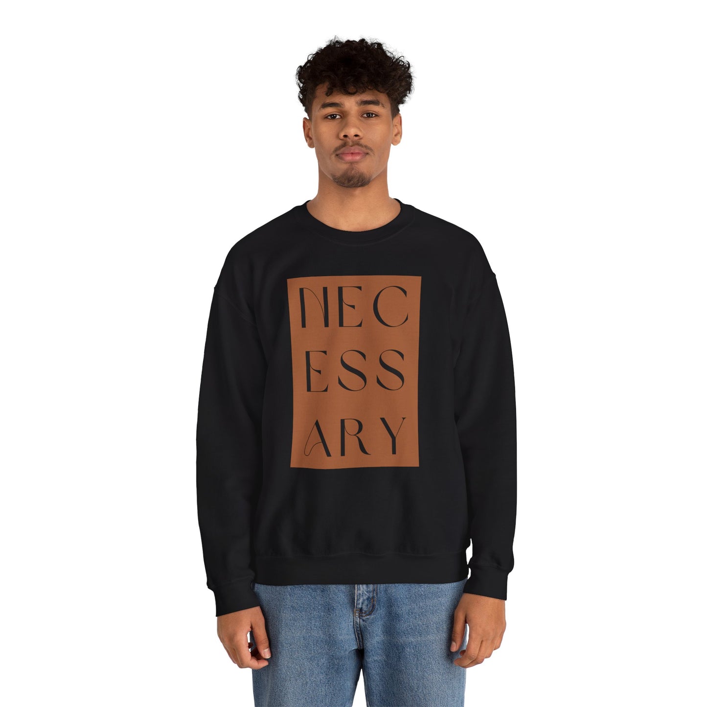 "necessary" Unisex Heavy Blend™ Crewneck Sweatshirt - Black & Gray Available