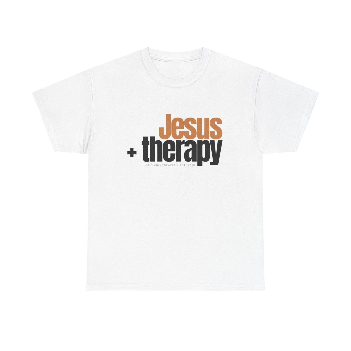 "Jesus + therapy" Unisex Heavy Cotton Tee - White, Sport Grey, & Graphite Heather Grey