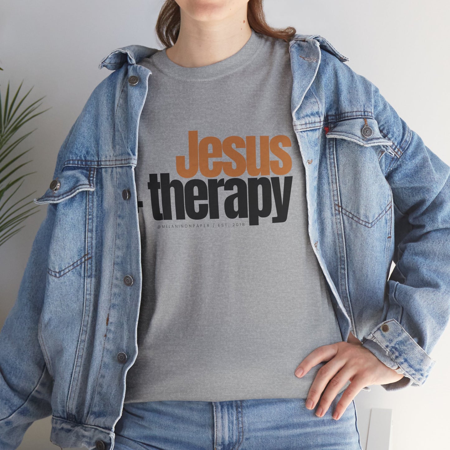 "Jesus + therapy" Unisex Heavy Cotton Tee - White, Sport Grey, & Graphite Heather Grey
