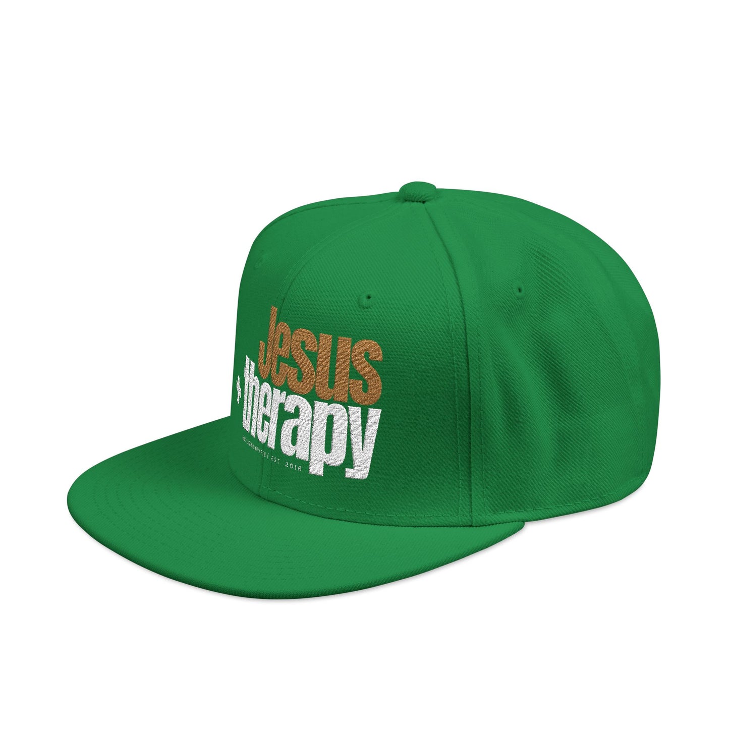 "Jesus + Therapy" Embroidered Snapback Hat