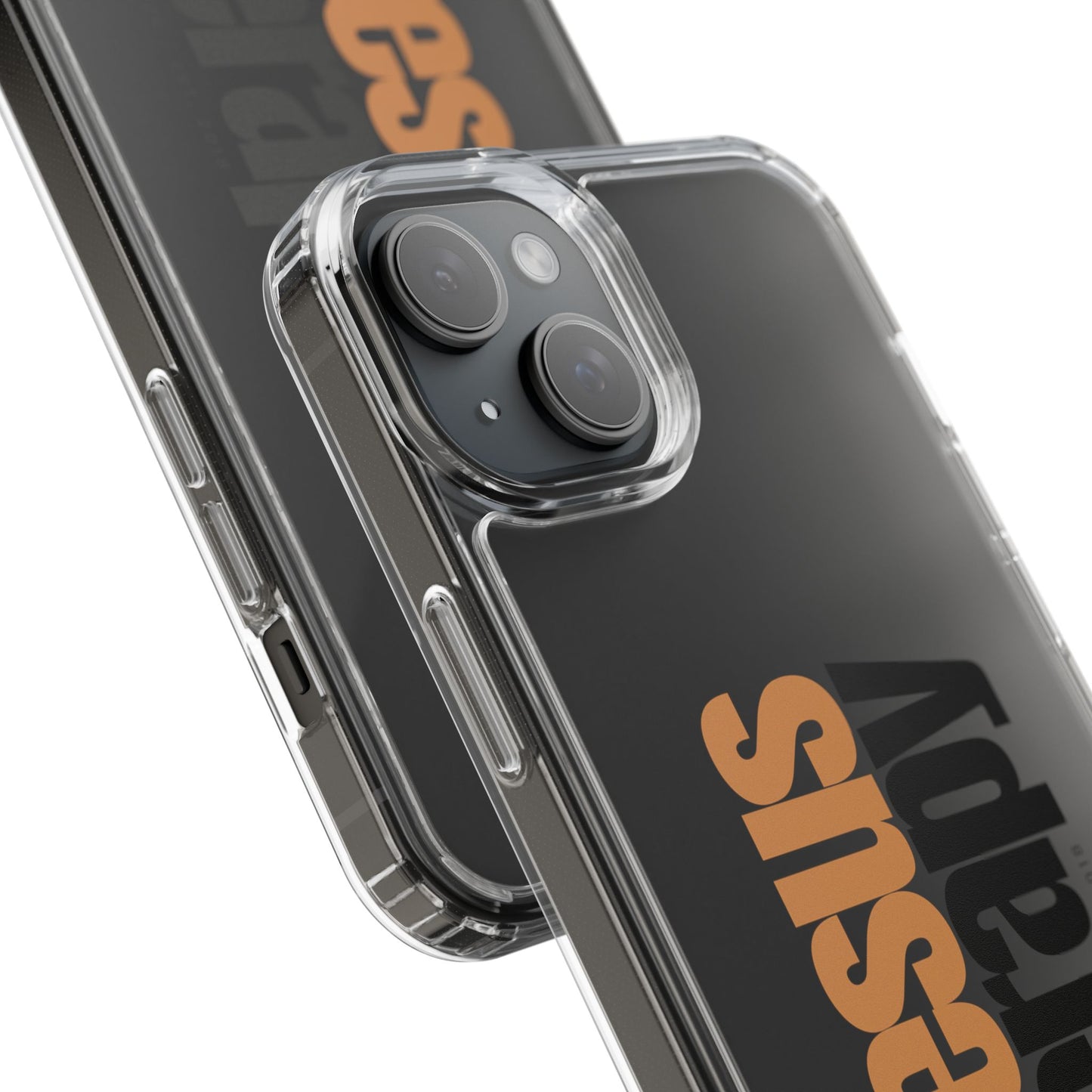 "Jesus + therapy" Clear Phone Cases - black & gold