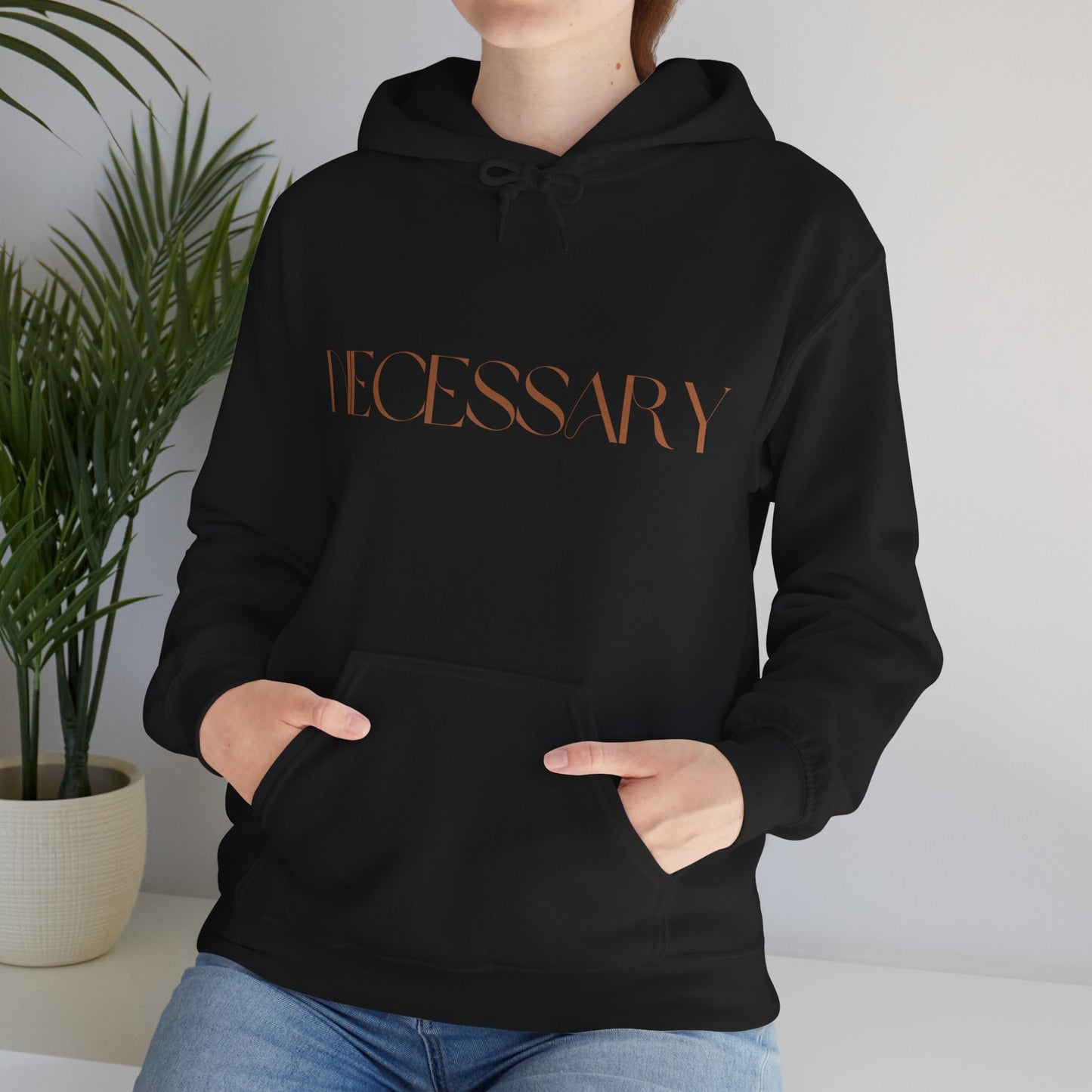 "necessary" Unisex Heavy Blend™ Hooded Sweatshirt - Black, Dark Chocolate & Forest Green Available