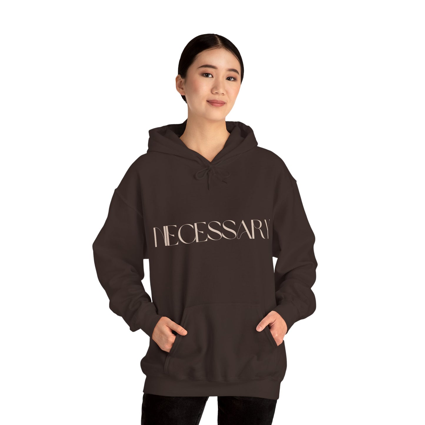 "necessary" Unisex Heavy Blend™ Hooded Sweatshirt - Black, Chocolate, & Hunter Green Available