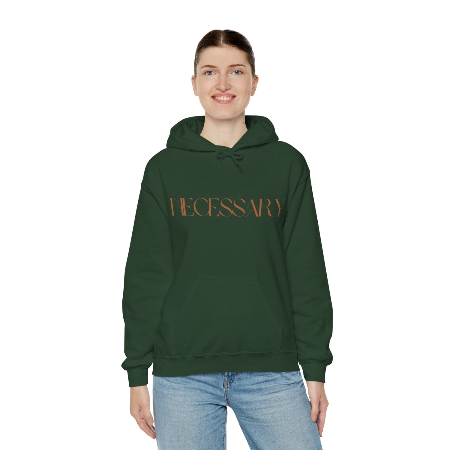"necessary" Unisex Heavy Blend™ Hooded Sweatshirt - Black, Dark Chocolate & Forest Green Available