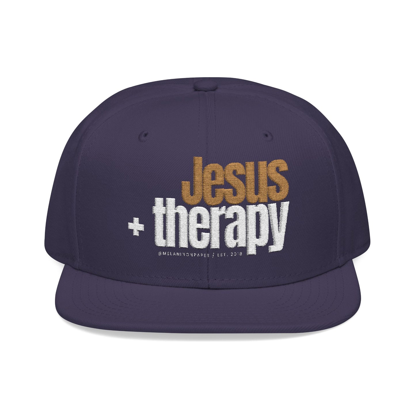 "Jesus + Therapy" Embroidered Snapback Hat