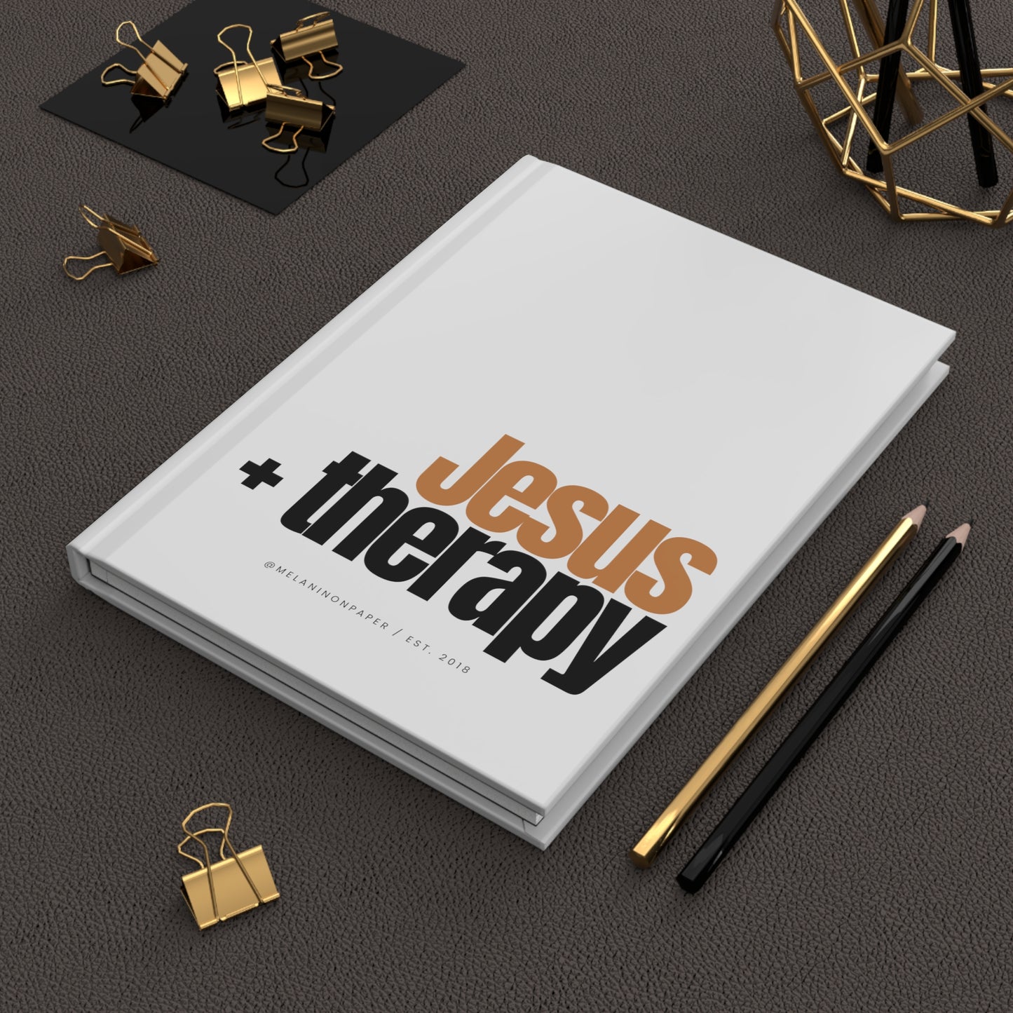 "Jesus + therapy" Velvety Matte Hardcover Journal (white)